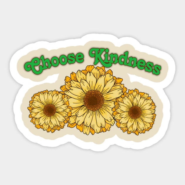 Choose Kindness Floral Design Sticker by AlondraHanley